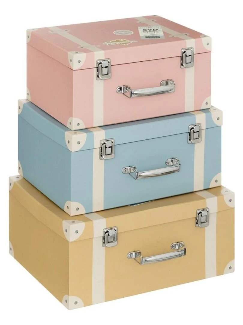 Lot de 3 valisettes City Rose