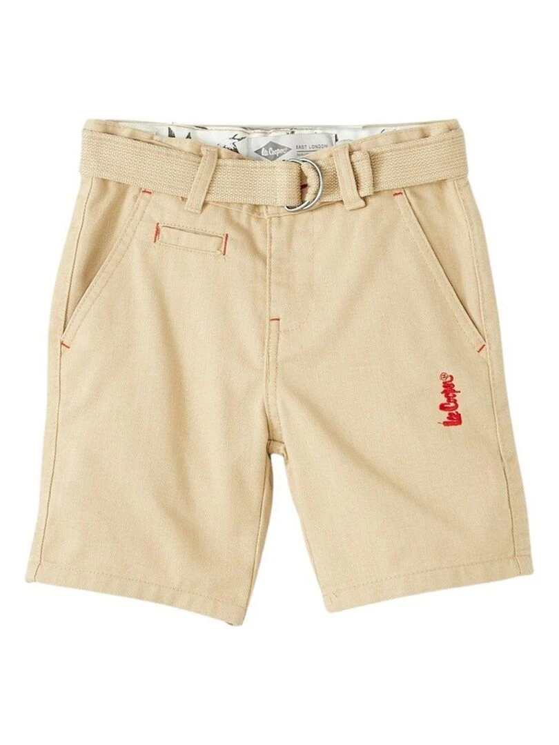 Lee Cooper Bermuda garçon imprimé logo en coton Beige