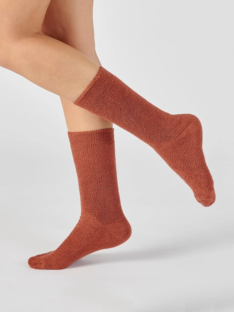 Chaussettes maille jersey bouclette Thermolactyl Damart Orange