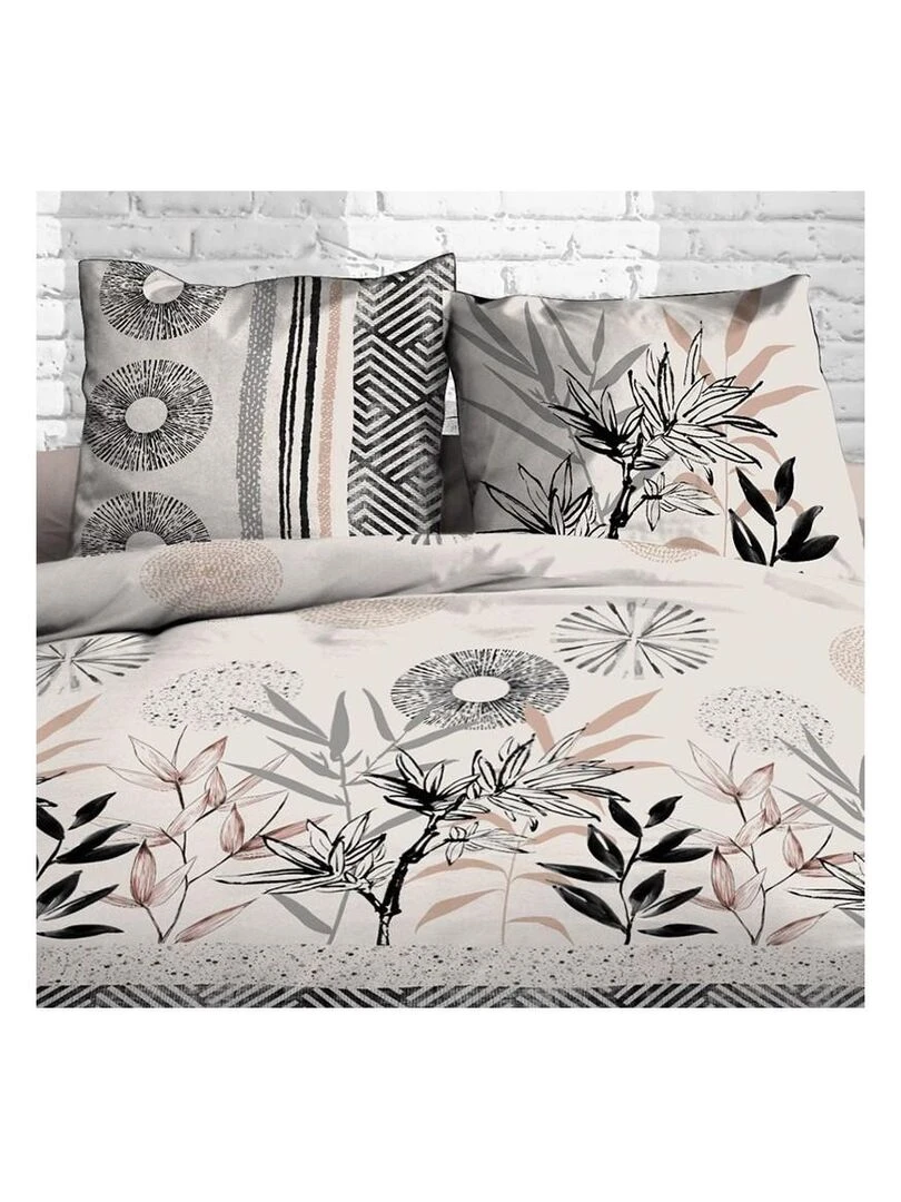 Parure 4 pièces Stevia 2 personnes 100% coton 57 fils   Beige