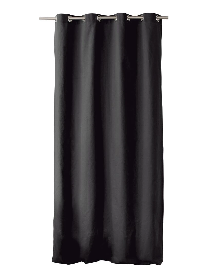 Rideau tamisant uni à œillets Noir