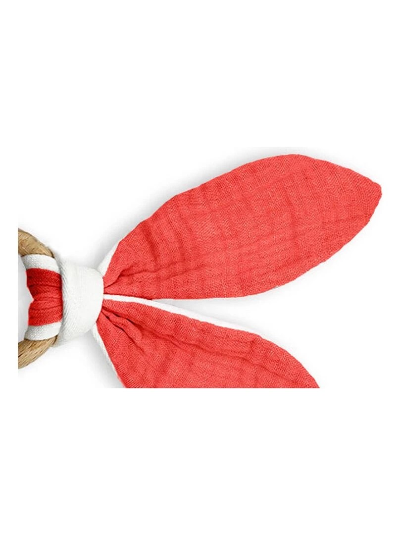 Anneau de Dentition en Coton Bio Fraise   Rouge