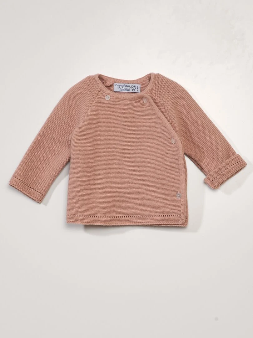 Gilet en tricot 'La Manufacture de Layette' Made in France rose