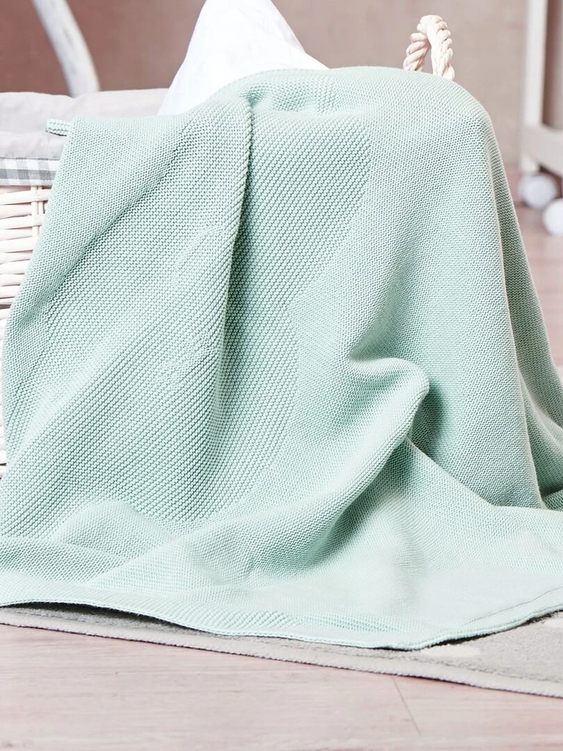 Couverture bébé nuage en coton 70 x 100 cm   Vert