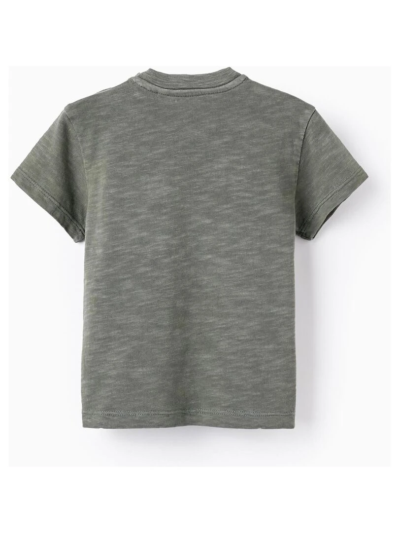 T Shirt De Coton Avec Poche Pour Bébé Garçon manches courtes CUBA Gris