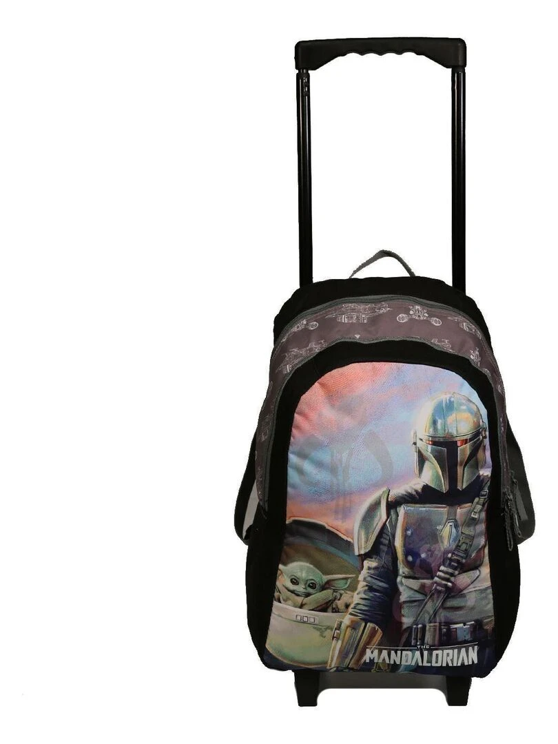 Sac à dos à roulettes Star Wars/The Mandalorian Baby Yoda Noir et Gris Bagtrotter Multicolore