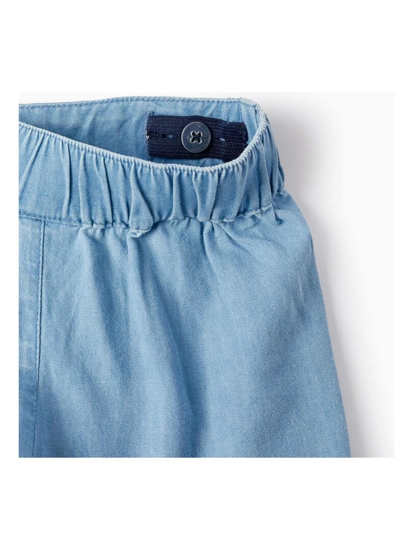 Short en Jean en Coton pour Fille   Bleu clair