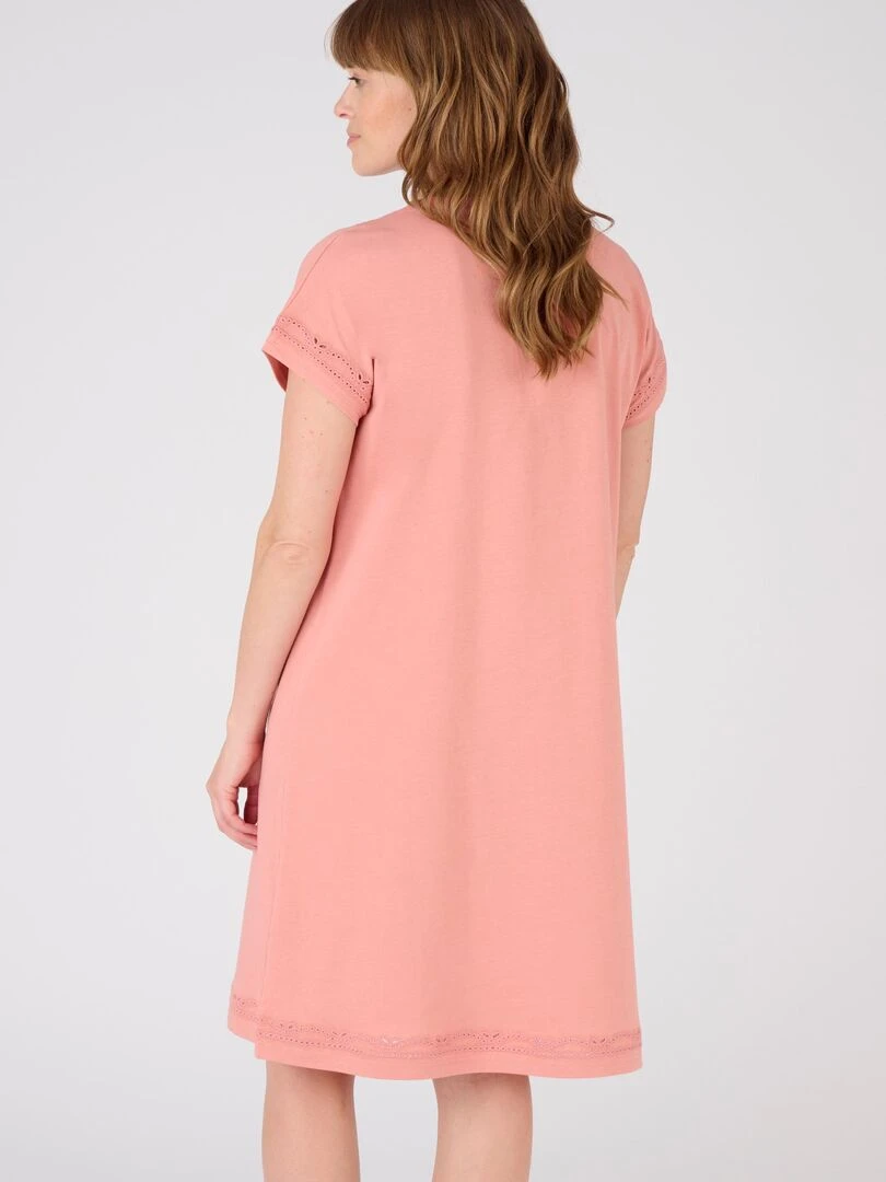 Chemise de nuit pur coton biologique*   Damart   Rose
