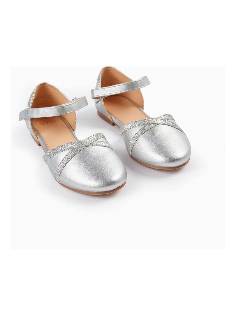 Ballerines avec Paillettes pour Fille CÉRÉMONIE Gris