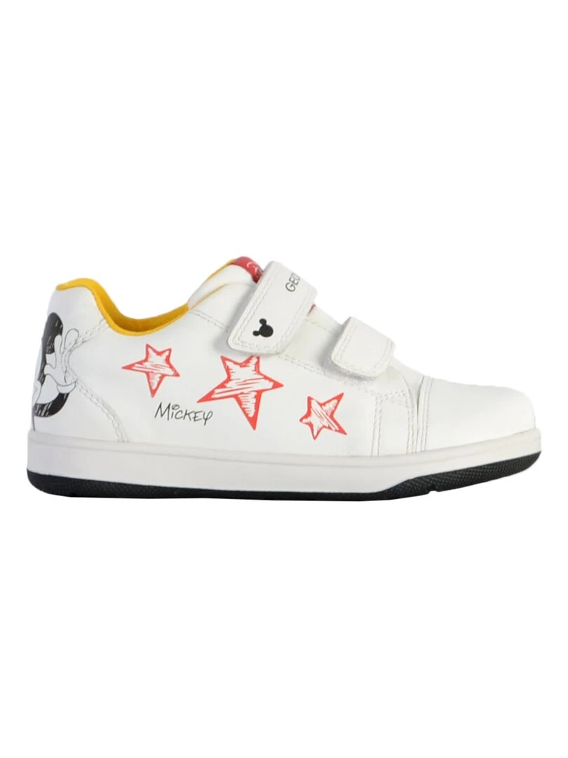 Basket Cuir Geox Enfant New Flick Blanc