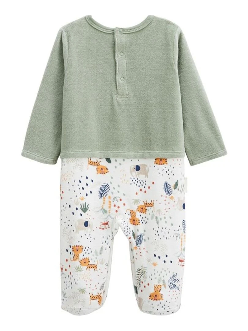 Pyjama bébé en velours Savane Family Kaki