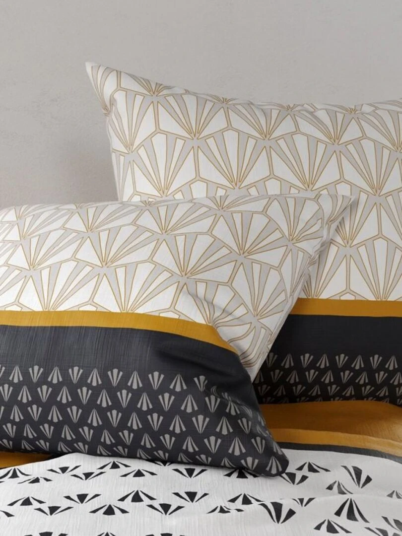 Housse de couette Rizzo + taie(s) coton 57 fils Gris