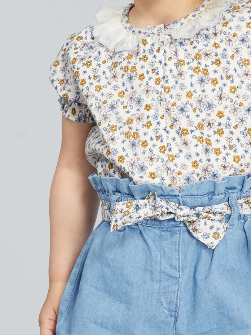 Blouse voile de coton et col claudine   Liberty