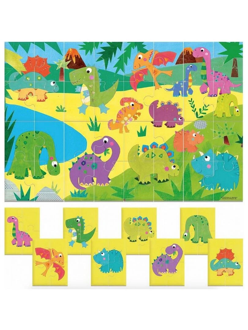 Puzzle recto verso 8+1 Dinosaures N/A