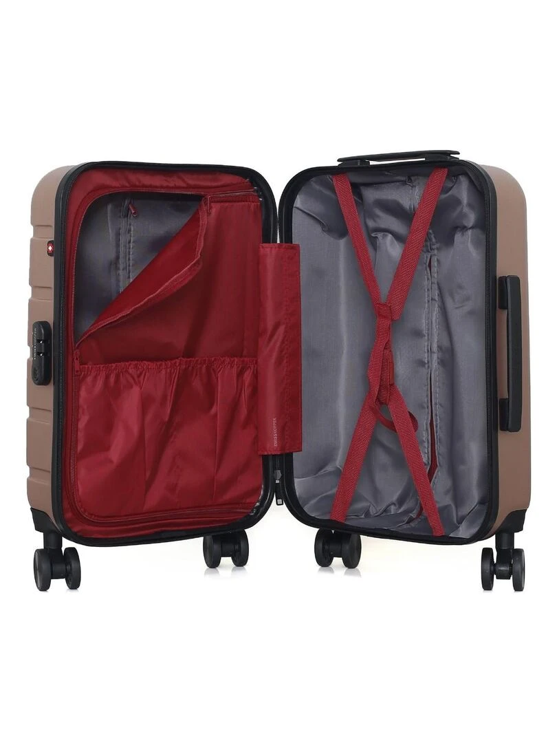 SWISS KOPPER   VALISE CABINE ABS AIGLE 4 ROUES 55 CM   Rose