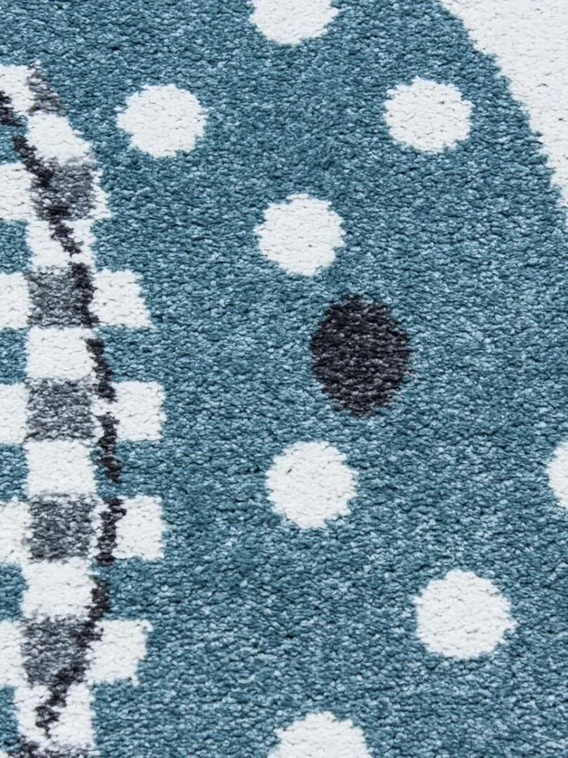 Tapis enfant KID'S RAIN en polypropylène doux et soyeux OEKO TEX® Bleu