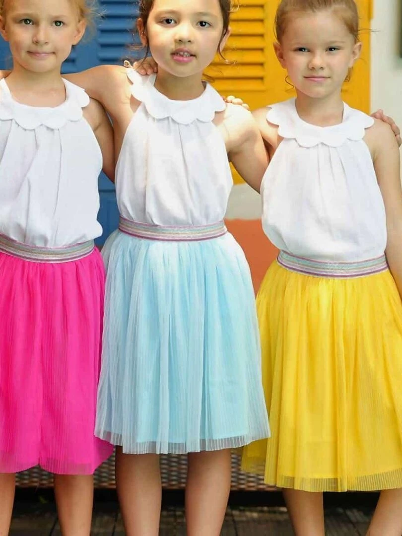 Jupe Qui Tourne Été Fille Voile Jaune CLOCHETTE 'LA FAUTE A VOLTAIRE' Jaune