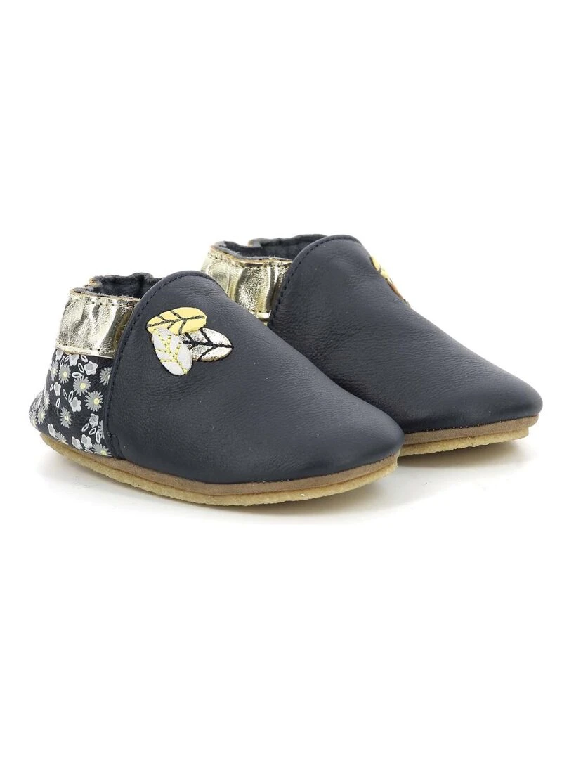 Chaussons Cuir Leaf Season Crp Bleu marine
