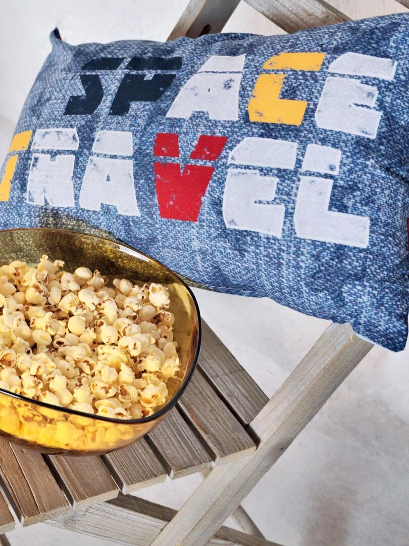 Housse de coussin Starspace "Happyfriday" Blanc