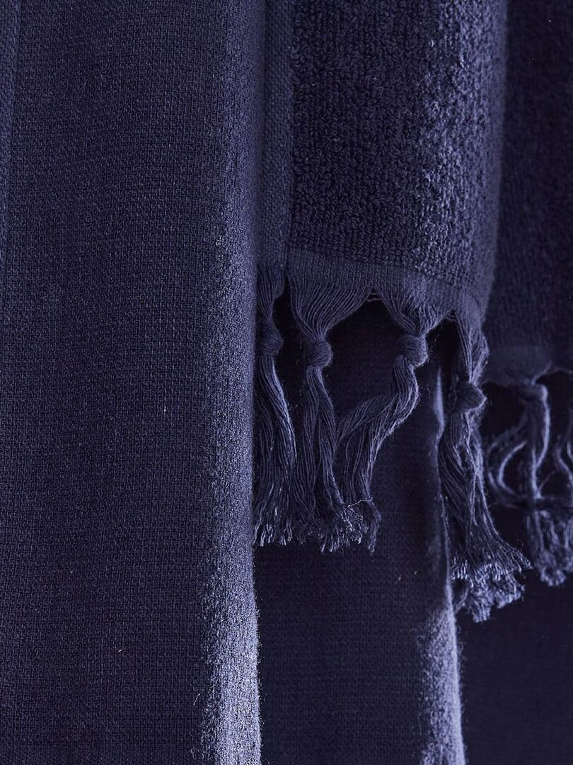 Fouta avec face éponge Bleu