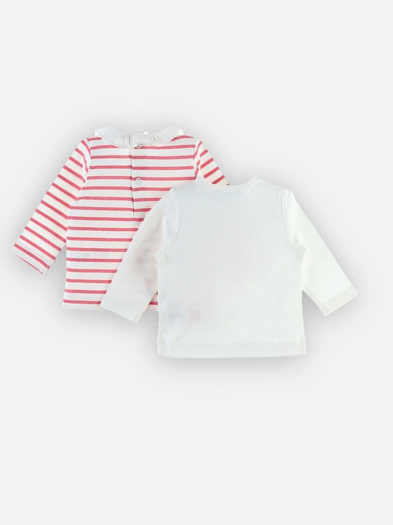 Set de 2 t shirt en coton  et   Noukie's   Blanc