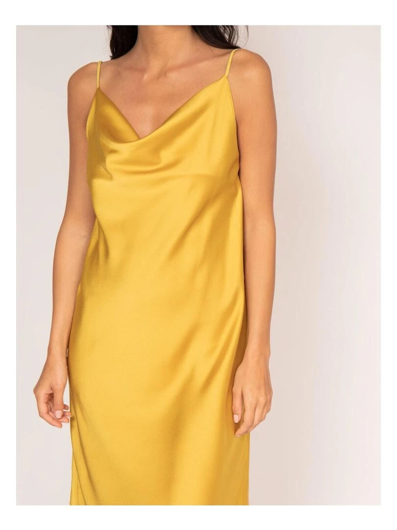 Robe courte satin IDALIA   Moutarde