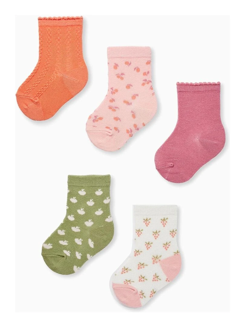 Pack 5 Paires de Chaussettes pour Bébé Fille SICILIAN DAYS Multicolore