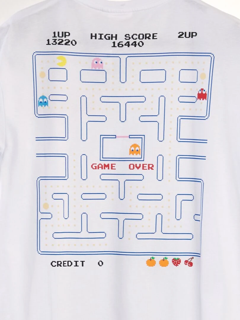 T shirt 'Pac Man'   blanc