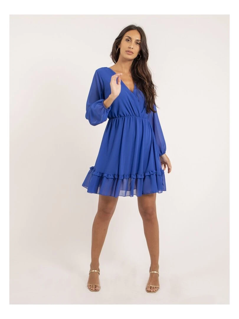 Robe courte IOLANDE   Bleu roi
