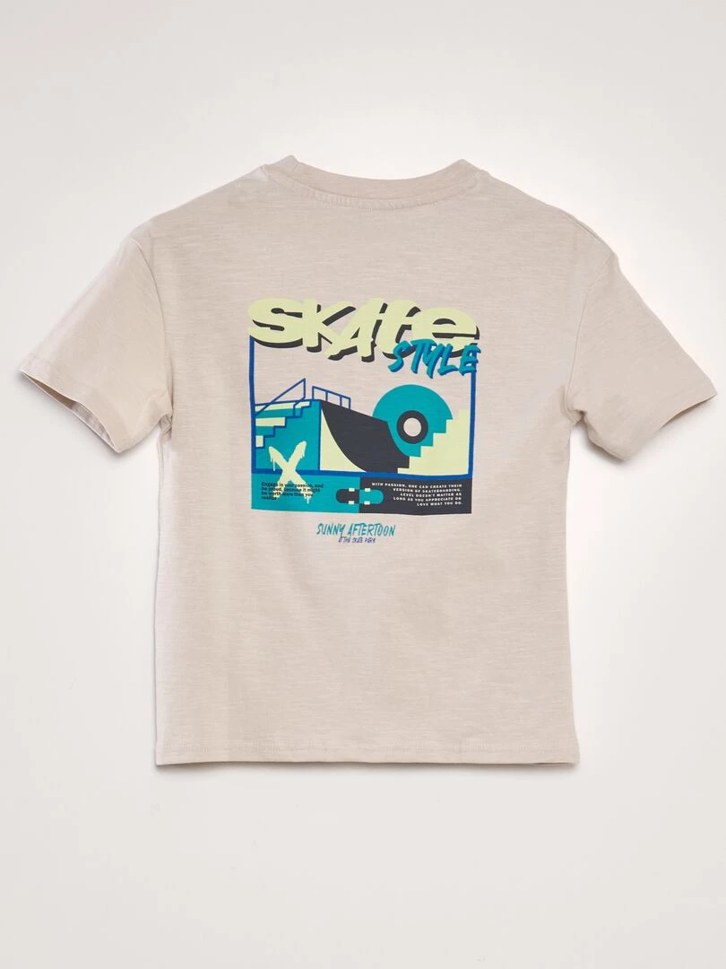 T shirt en jersey 'Skate'   Beige