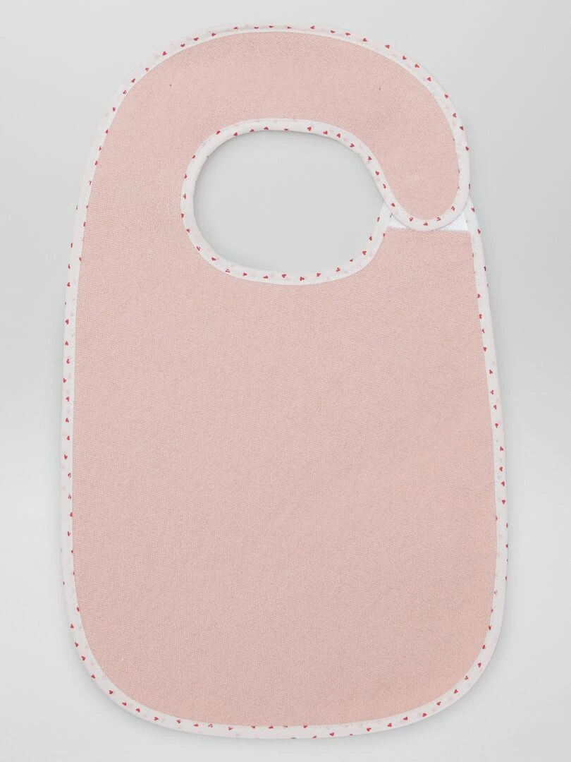 Le lot de 7 bavoirs éponge doublés   Rose/bleu