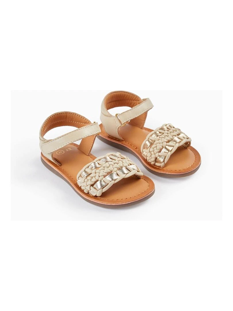 Sandales en cuir pour bébé fille CÉRÉMONIE Or rose