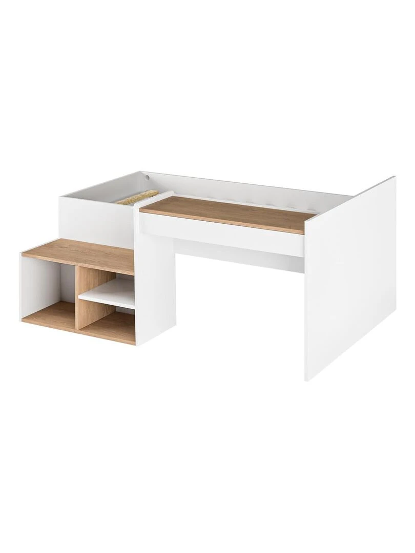 Lit combiné avec bureau Boruto   AKITEN RETAIL   Blanc Marron