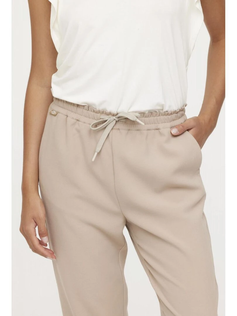 Lee Cooper   Pantalon polyester chino GISMA   Beige argile