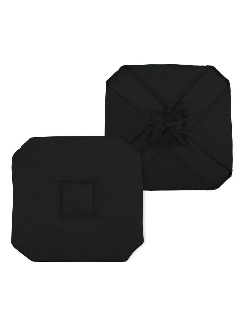 Galette de chaise italienne et unie Noir