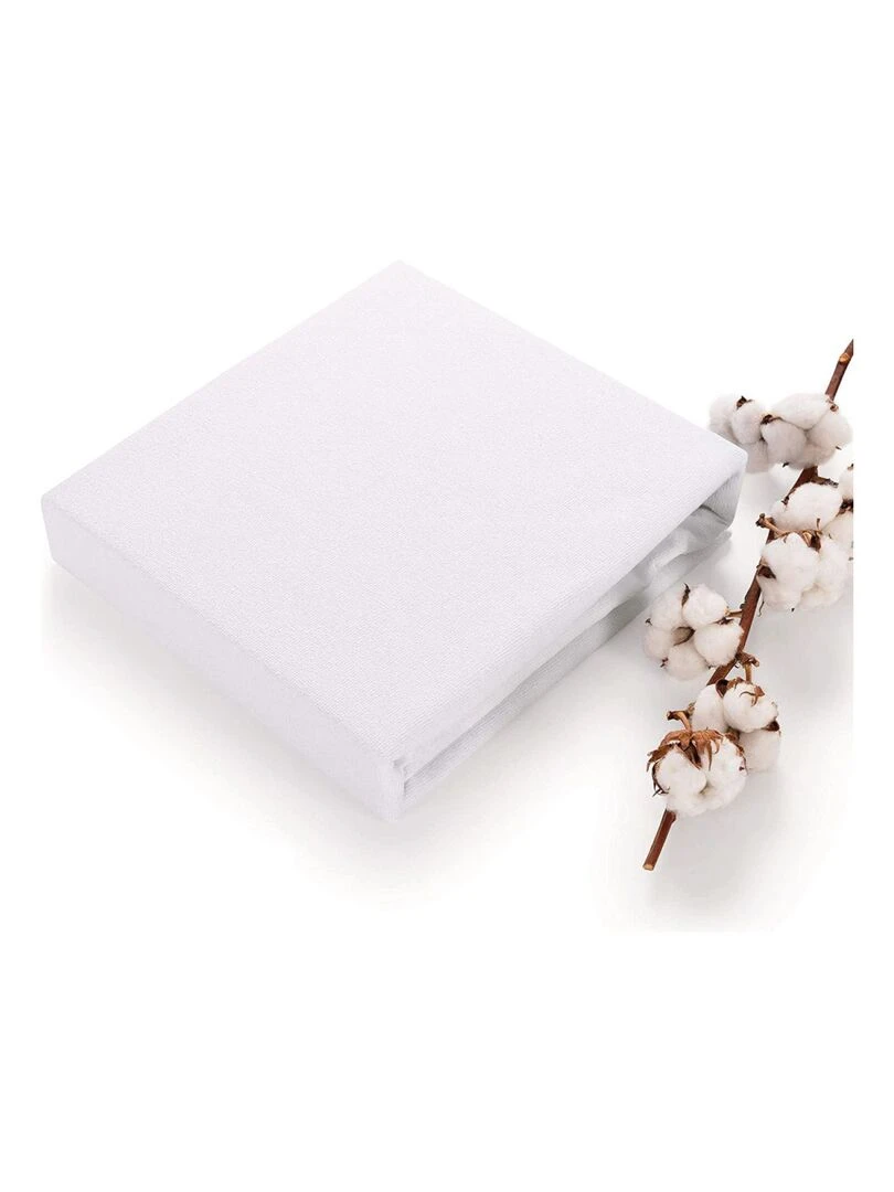 Alèse  protège matelas imperméable et respirant   Coton et TPU   Monsieur Bébé   Blanc