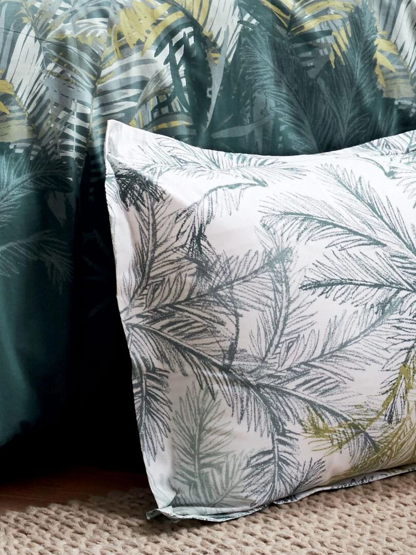 Taie d'oreiller style colonial   Vert