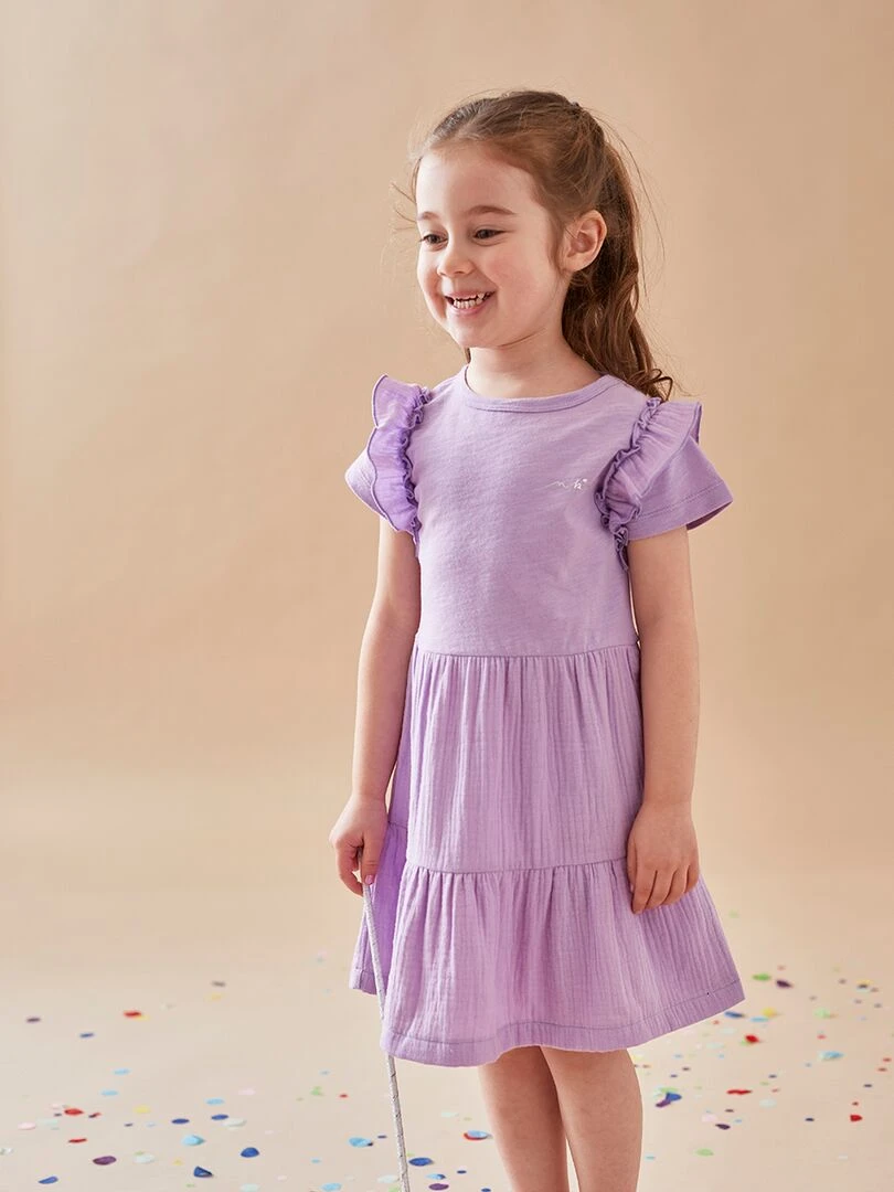 Robe bi matière Violet