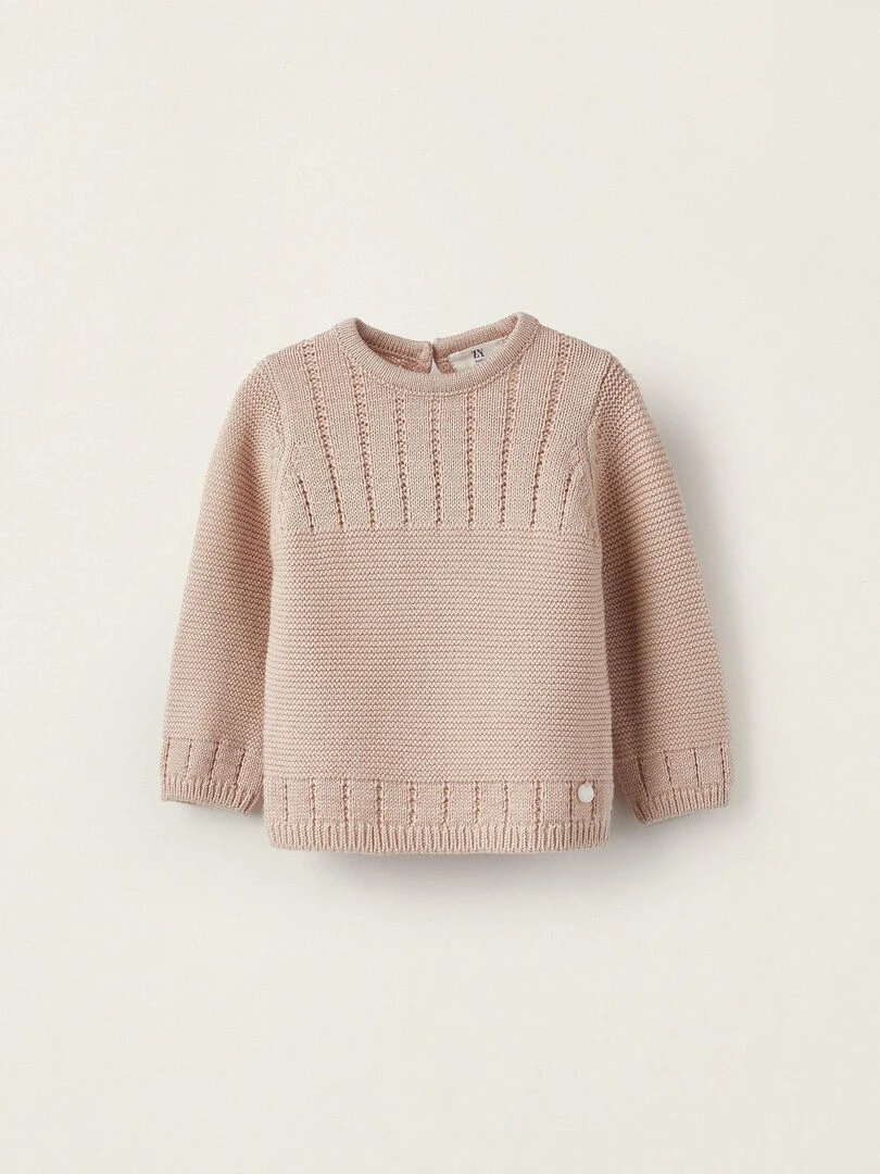 Pull en Maille pour Nouveau Né ATLANTIC COMPANY Rose clair