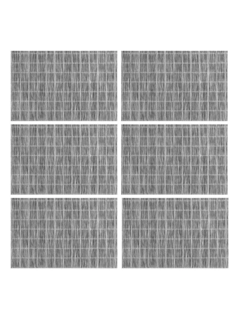 Lot de 6 sets de table Couki noir Noir Noir