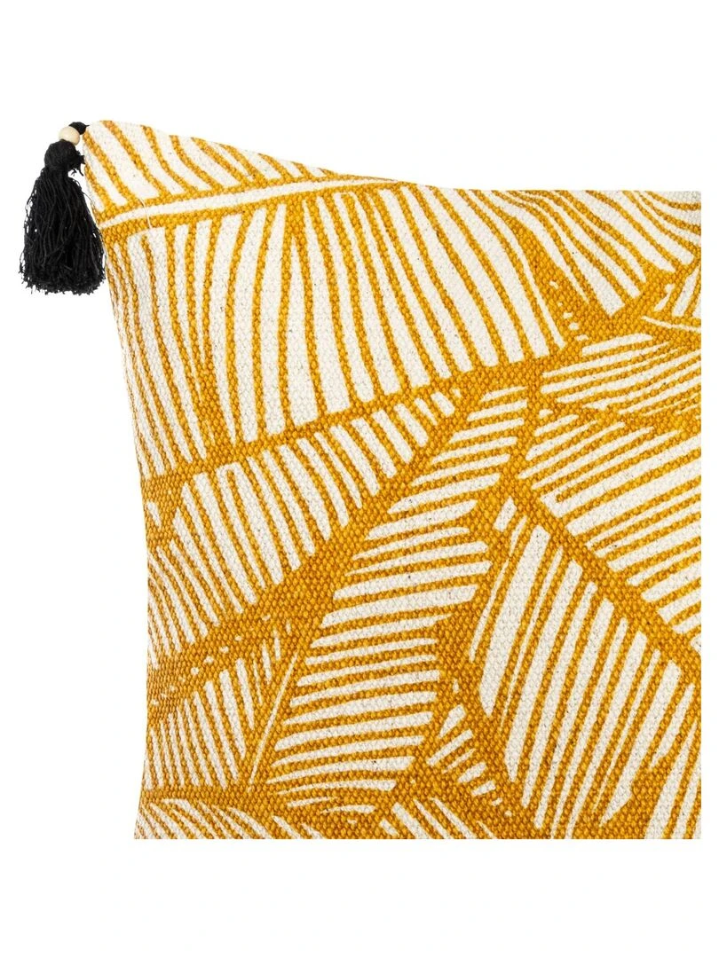 Housse de coussin esprit tropical Jaune