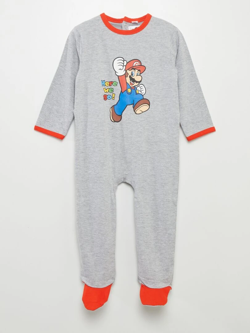 Pyjama avec pieds 'SuperMario' Gris/rouge