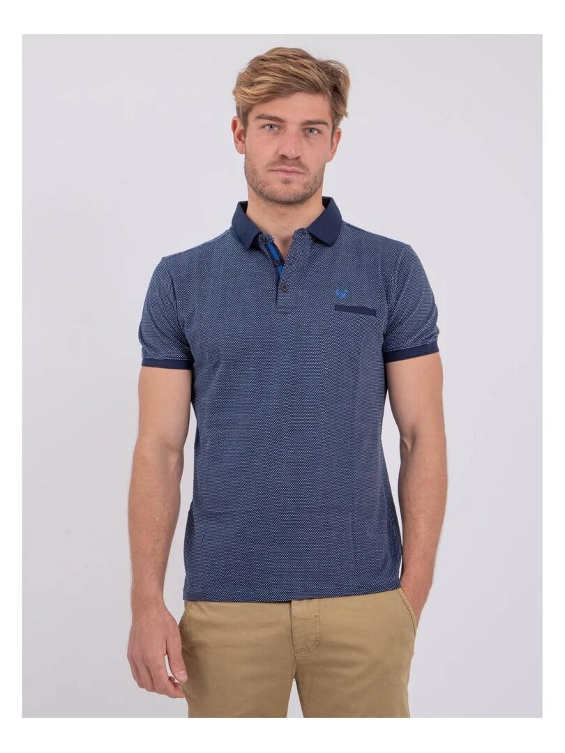Polo manches courtes pur coton PELESTIN Bleu marine
