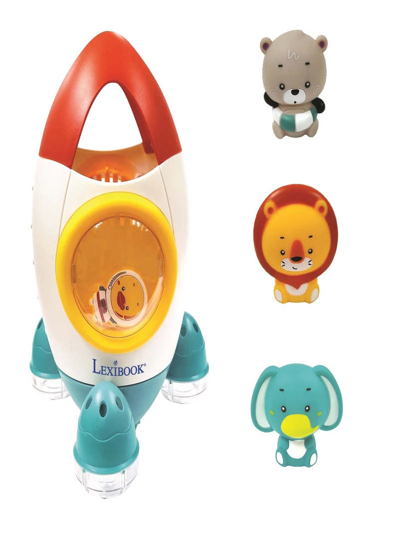 Set De Jeu De Bain Fusée Avec 3 Animaux Souples Transparent