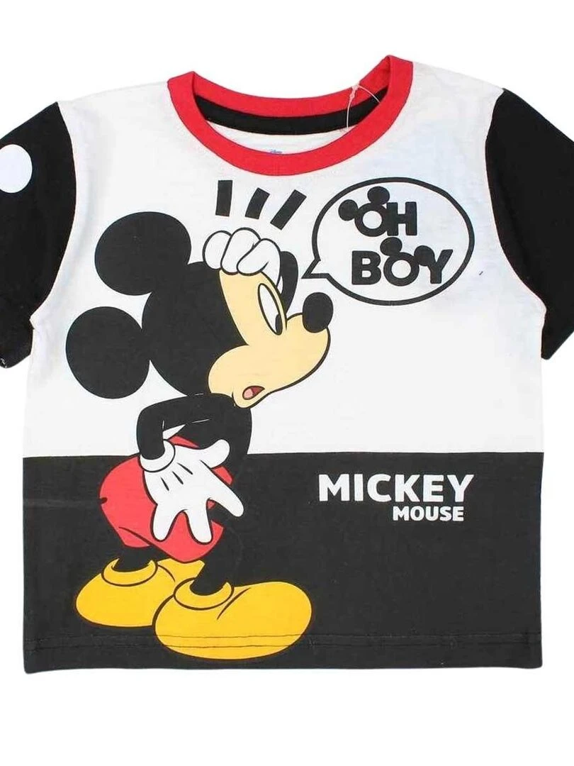 Disney Ensemble T shirt short garçon Imprimé Mickey Blanc
