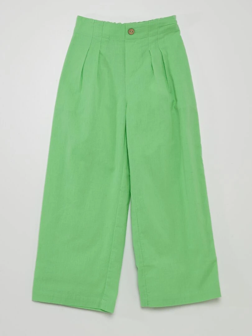 Pantalon large uni Vert