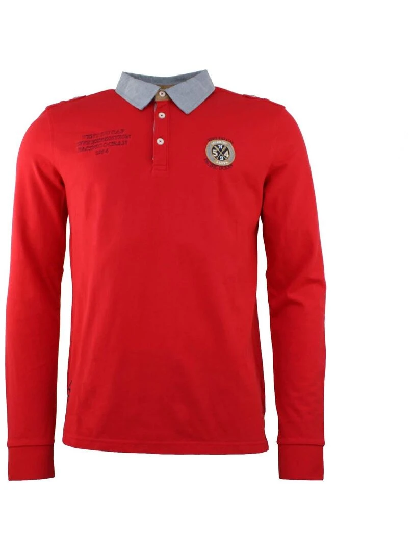 Polo manches longues garçon ECEDICE VENT DU CAP Rouge