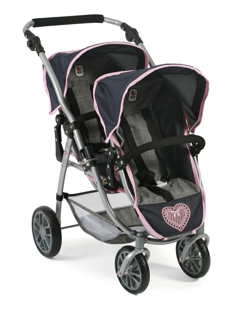 Le buggy Tandem Vario Mélange bleu foncé anthracite rose N/A