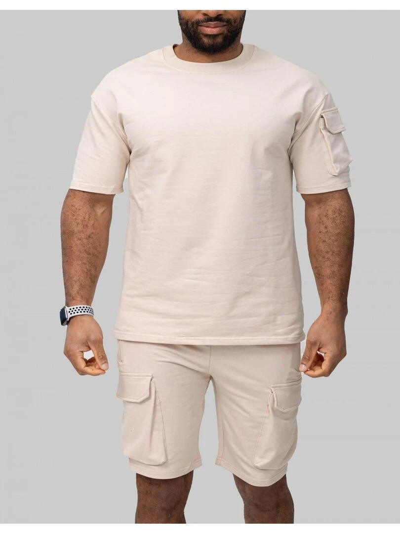 Ensemble Short T shirt Kebello Beige