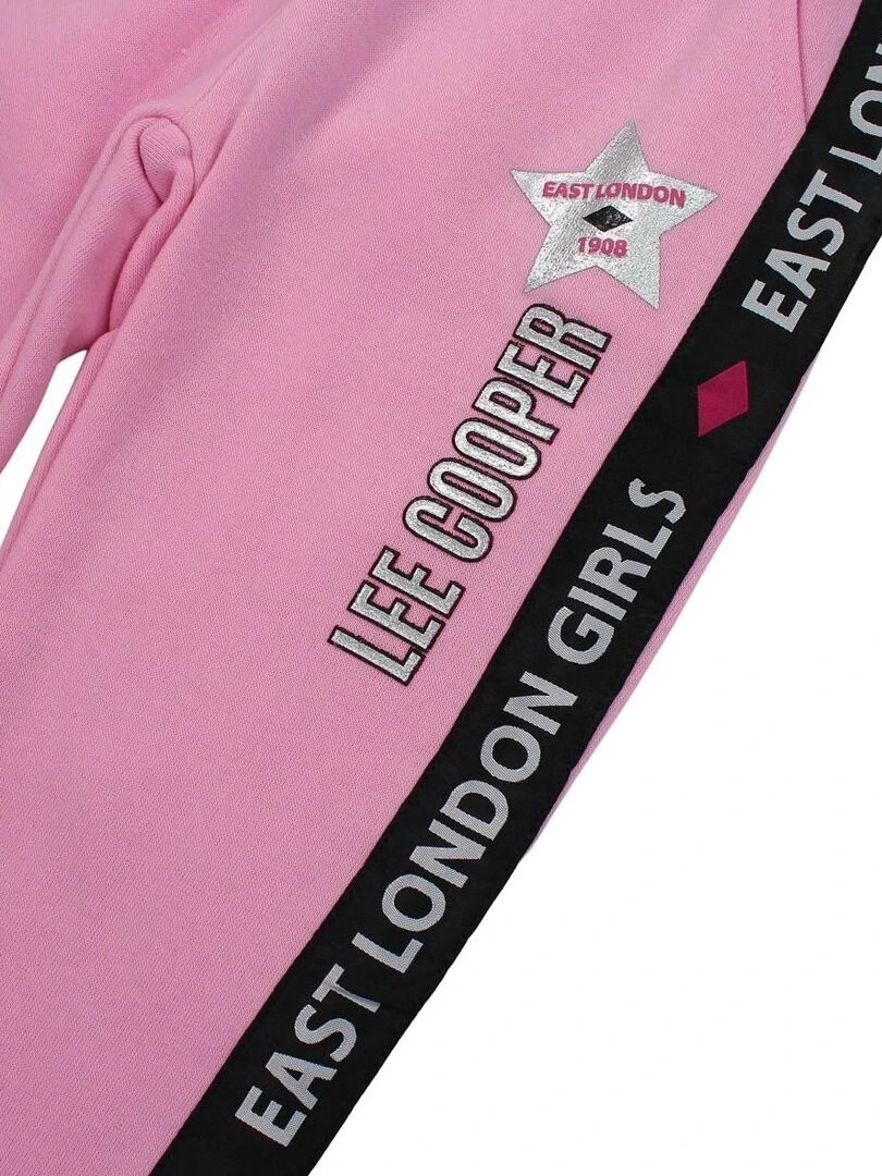 Lee Cooper   Pantalon De Jogging fille imprimé logo   Rose
